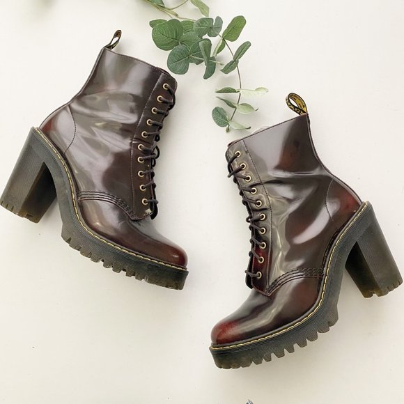 Dr. Martens Shoes - Dr. Martens Kendra Ankle Boots w Heel Shoes Cherry